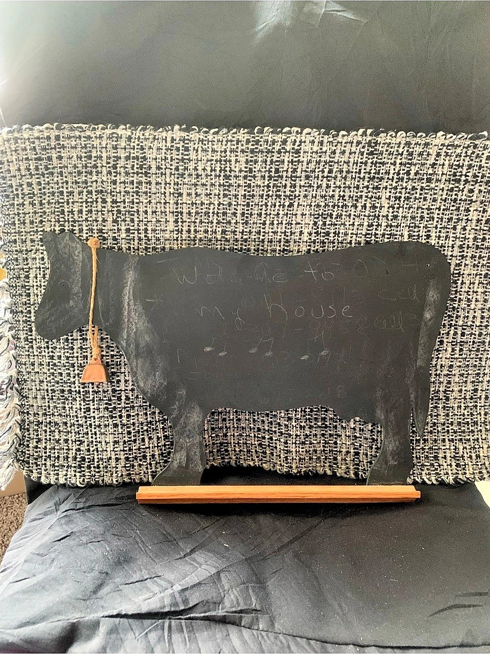 Cow-shaped chalkboard